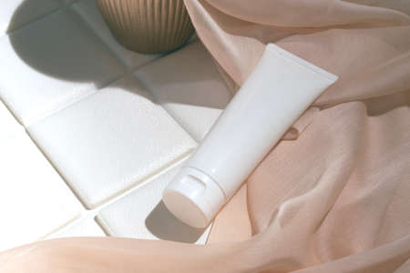 beauty fashion cosmetic makeup bottle lotion cream product with skincare healthcare concept on backgroundの写真素材