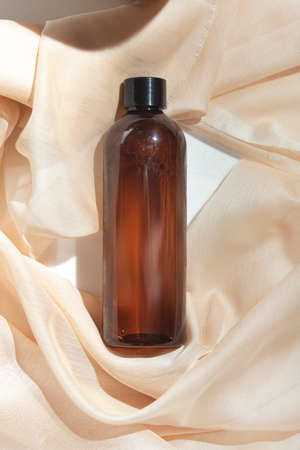 mockup of beauty fashion cosmetic makeup bottle serum dropper product with skincare healthcare...