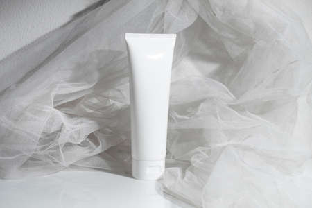 mockup of beauty fashion cosmetic makeup bottle lotion product with skincare healthcare concept on...