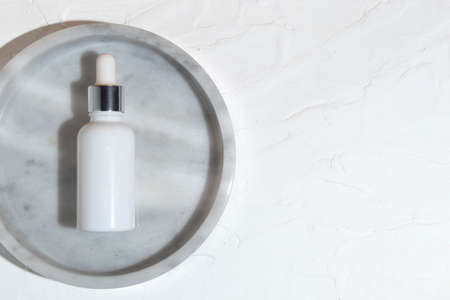 mockup of beauty fashion cosmetic makeup bottle lotion product with skincare healthcare concept on...
