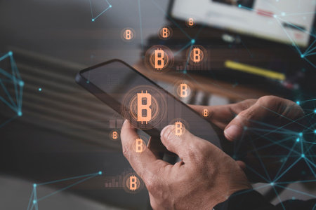 cryptocurrency graph technology and business financial with bitcoin, etherium money trading