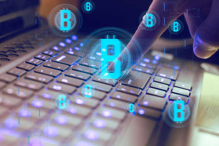 cryptocurrency graph technology and business financial with bitcoin, etherium money trading