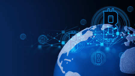 cryptocurrency graph technology and business financial with bitcoin, etherium money trading