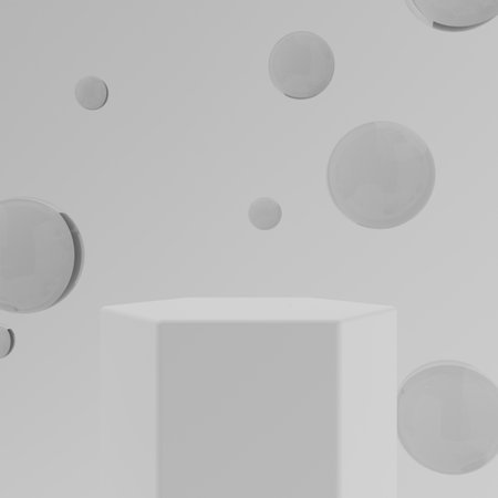 pedestal display stage mockup for cosmetic product, podium of stuff, abstract plate showcase for design,3d illustration renderingの写真素材