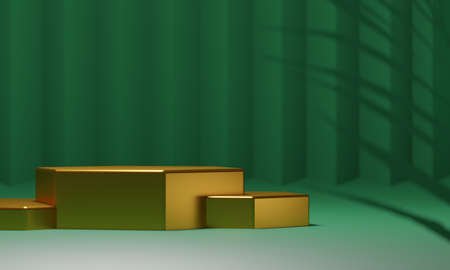 pedestal display stage mockup for cosmetic product, podium of stuff, abstract plate showcase for design,3d illustration renderingの写真素材