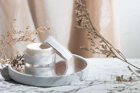 beauty fashion cosmetic makeup bottle lotion cream product with skincare healthcare concept on...