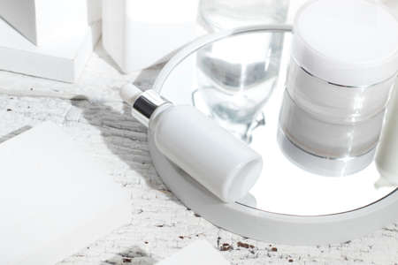 beauty fashion cosmetic makeup bottle lotion cream product with skincare healthcare conceptの写真素材