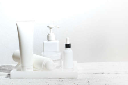beauty fashion cosmetic makeup bottle lotion cream product with skincare healthcare conceptの写真素材