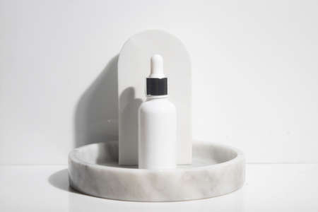 white background, cosmetic makeup bottle lotion cream product with beauty fashion skincare healthcare concept, facial foam treatmentの写真素材