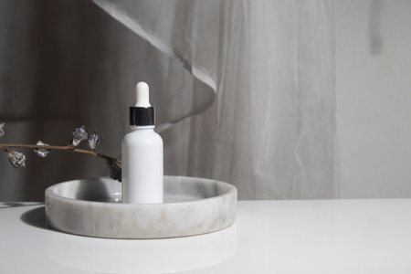 white background, cosmetic makeup bottle lotion cream product with beauty fashion skincare healthcare concept, facial foam treatmentの写真素材