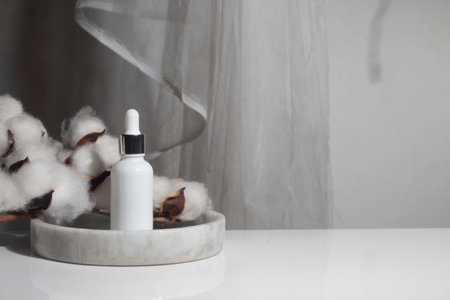 white background, cosmetic makeup bottle lotion cream product with beauty fashion skincare healthcare concept, facial foam treatmentの写真素材