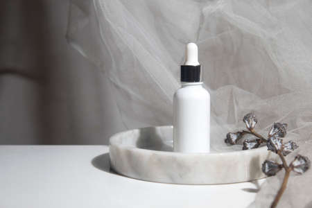 white background, cosmetic makeup bottle lotion cream product with beauty fashion skincare healthcare concept, facial foam treatmentの写真素材