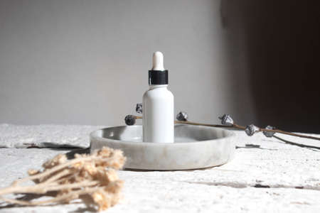 white background, cosmetic makeup bottle lotion cream product with beauty fashion skincare healthcare concept, facial foam treatmentの写真素材