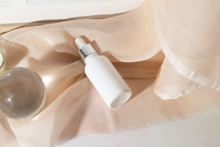 background, cosmetic makeup bottle lotion cream product with beauty fashion skincare healthcare mockupの写真素材