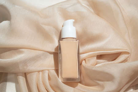 background, cosmetic makeup bottle lotion foundation primer cushion cc cream product with beauty...