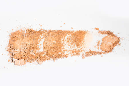 cosmetic makeup swatch smudge powder texture foundation primer product with beauty fashion skincare, cream blusher on white isolated backgroundの写真素材