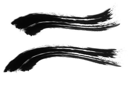 collection set of make-up cosmetic mascara brush stroke texture design, Realistic  smear template,  eyelashes, Hand drawn lash scribble swatchの写真素材