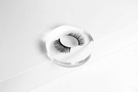 eyelashes product mockup for beauty makeup cosmetic, on white background display, lashes for girlの写真素材