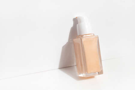 cusion primer powder of foundation cream, product container cosmetic makeup mockup on white backgroundの写真素材