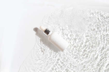mockup of medical skin care bottle cosmetic serum dropper, beauty makeup facial, treatment cleanser faceの写真素材