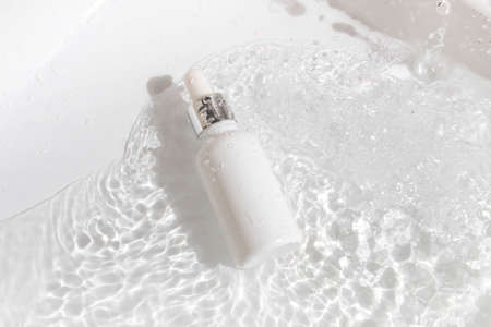 mockup of medical skin care bottle cosmetic serum dropper, beauty makeup facial, treatment cleanser...