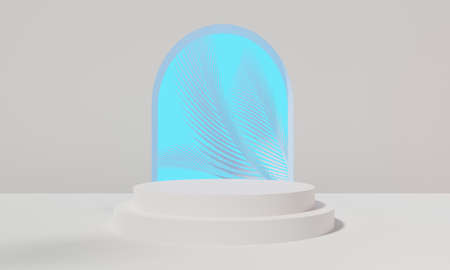 3d rendering illustration of background abstract pedestal board, art display mockup product...