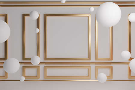 3d rendering illustration of background abstract pedestal board, art display mockup product decoration stand wallpaperの写真素材