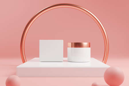 skin care serum cosmetic bottle, 3d rendering illustration mockup, medical lotion serum dropper productの写真素材