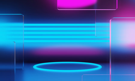3d rendering illustration of background abstract, podium stage art display wallpaper, product...