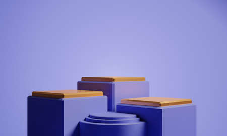 3d rendering illustration of background abstract, podium stage art display wallpaper, product pedestal stand, gaming cyberpunk styleの写真素材