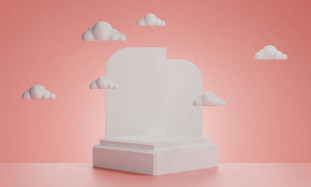 3d rendering illustration of background abstract, podium stage art display wallpaper, product...