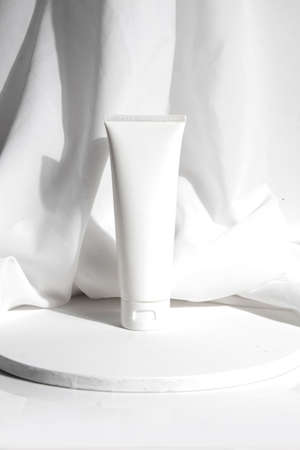 mockup of medical skin care bottle cosmetic tube of beauty makeup facial, treatment cleanser face