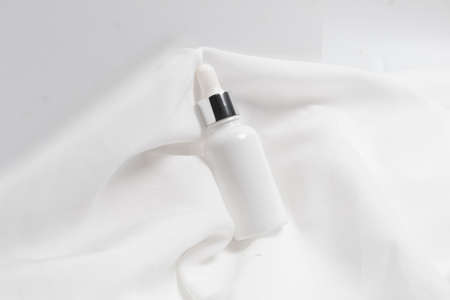 mockup of medical skin care bottle cosmetic tube of beauty makeup facial, treatment cleanser faceの写真素材