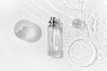 mockup of medical skin care bottle cosmetic tube of beauty makeup facial, treatment cleanser faceの写真素材