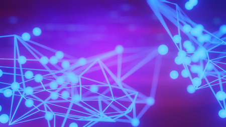 metaverse network neon glow web, data cloud storage, networking lan internet, 3d illustration rendering, virtual realityの写真素材