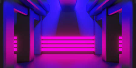 3d rendering illustration of gaming background abstract, cyberpunk style of gamer wallpaper, neon...