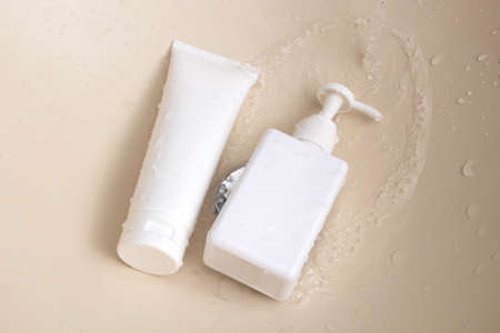 mockup of medical skin care bottle cosmetic tube of beauty makeup facial, treatment cleanser face