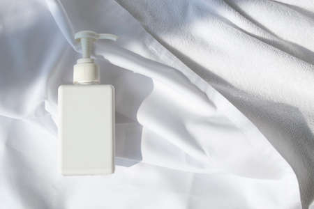 mockup of medical skin care bottle cosmetic tube of beauty makeup facial, treatment cleanser faceの写真素材