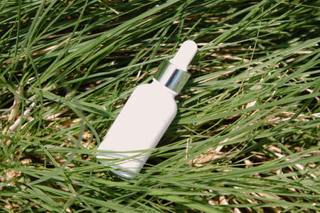 mockup of medical skin care bottle cosmetic tube of beauty makeup facial, treatment cleanser faceの写真素材
