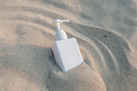 mockup of product medical skin care bottle cosmetic tube of beauty makeup facial, treatment cleanser face foamの写真素材