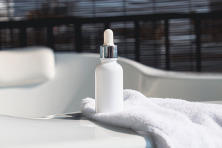 mockup of product medical skin care bottle cosmetic tube of beauty makeup facial, treatment cleanser face foamの写真素材