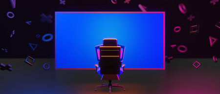 abstract video game of scifi gaming red blue vs e-sports backgound, vr virtual reality simulation...