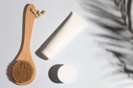 mockup of perfume skin care bottle cosmetic tube of beauty makeup facial, treatment cleanser face...