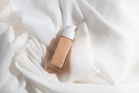 mockup of perfume skin care bottle cosmetic tube of beauty makeup facial, treatment cleanser face foam, beauty healthcare branding packagingの写真素材