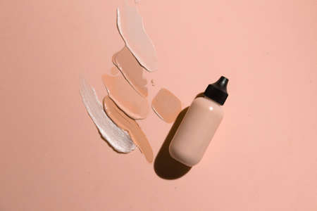 mockup of makeup powder primer cc cushion skin care bottle cosmetic tube of beauty, healthcare branding packagingの写真素材
