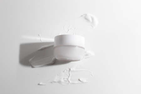 mockup of sunscreen protection spf tube for skin care cosmetic product branding, cream lotion bottle tubeの写真素材