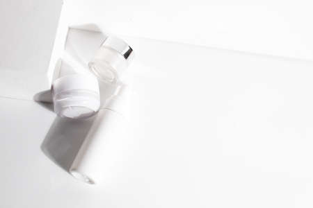 mockup tube bottle for skin care cosmetic summer sunscreen, product branding, cream lotion treatment