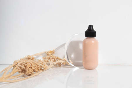 mockup tube bottle for skin care cosmetic summer sunscreen, product branding, cream lotion treatmentの写真素材