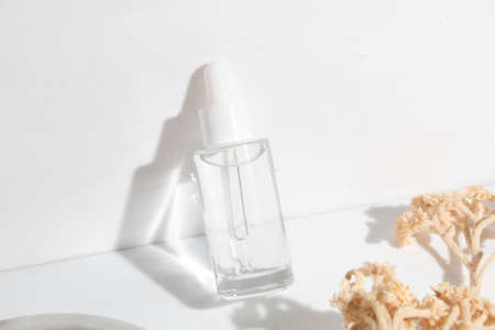 mockup tube bottle for skin care cosmetic summer sunscreen, product branding, cream lotion treatmentの写真素材