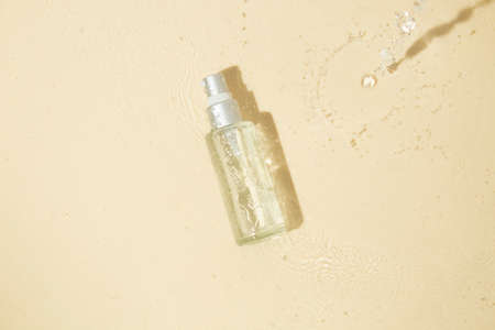 mockup tube bottle for skin care cosmetic summer sunscreen, product branding, cream lotion treatmentの写真素材